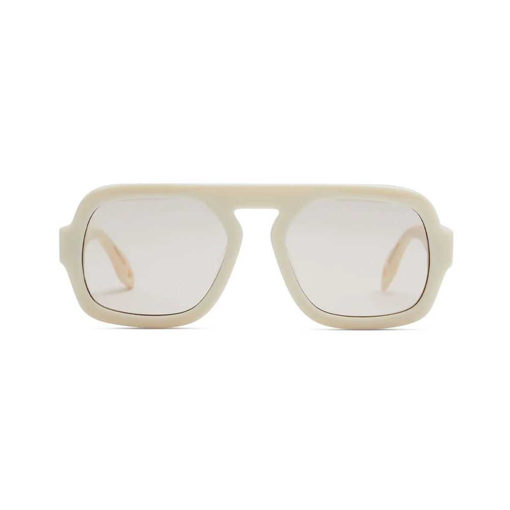 Elisa Johnson Jane Sunglasses in Ivory White
